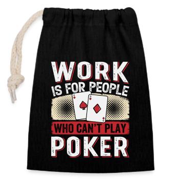 Poker players, card game lovers, - Closable cotton gift bag (14x20cm) - black - Front