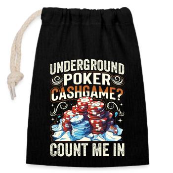 Women's outfit for card games, gambling, - Closable cotton gift bag (14x20cm) - black - Front