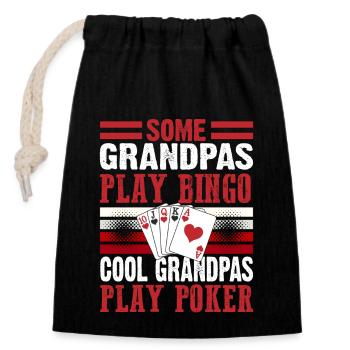 Opa Card Games Poker Players Casino Outfit - Verschließbarer Geschenkbeutel aus Baumwolle (14x20cm) - Schwarz - Vorne