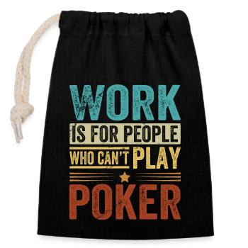 Professionelles Gamble-casino-karten-outfit - Verschließbarer Geschenkbeutel aus Baumwolle (14x20cm) - Schwarz - Vorne