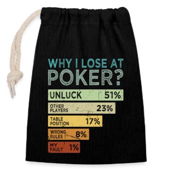 Professionelles Gamble-casino-karten-outfit - Verschließbarer Geschenkbeutel aus Baumwolle (14x20cm) - Schwarz - Vorne