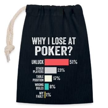 Poker-enthusiast Pokerchips Kartenspiele - Verschließbarer Geschenkbeutel aus Baumwolle (14x20cm) - Navy - Vorne
