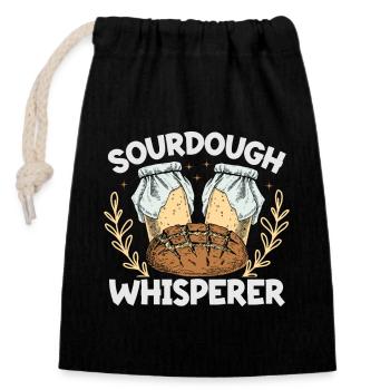 Brotbackliebhaber, Sauerteigbäcker-enthusiast - Verschließbarer Geschenkbeutel aus Baumwolle (14x20cm) - Schwarz - Vorne