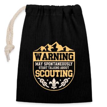 Beware of Scout Stories: Spontaneous Chat Tee - Verschließbarer Geschenkbeutel aus Baumwolle (14x20cm) - Schwarz - Vorne