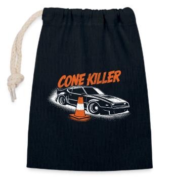 Conduite drôle de course de sport automobile Autocross Cone Killer - Sac cadeau en coton avec cordon (14 x 20 cm) - bleu marine - Devant