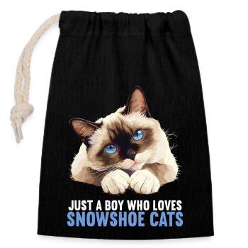 Snowshoe Kitten Snowshoe Cat - Closable cotton gift bag (14x20cm) - black - Front