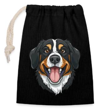 Mountain Dog | Greater Swiss Mountain dog - Closable cotton gift bag (14x20cm) - black - Front