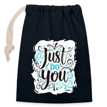 Just be yourself! - Closable cotton gift bag (14x20cm) - navy - Front
