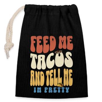 Tacos - Closable cotton gift bag (14x20cm) - black - Front