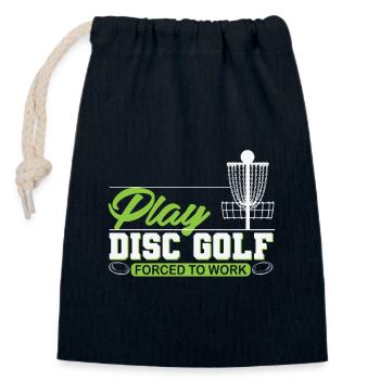 Play Disc Golf - Verschließbarer Geschenkbeutel aus Baumwolle (14x20cm) - Navy - Vorne