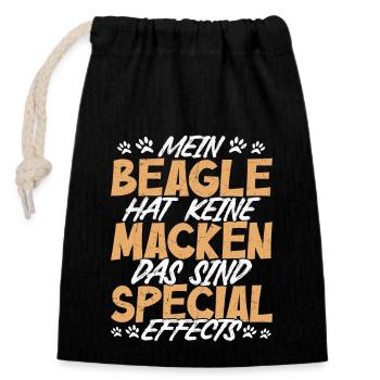 My Beagle has no quirks, these are Special Effe - Closable cotton gift bag (14x20cm) - black - Front