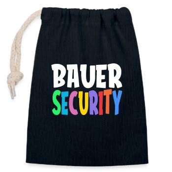 Colorful Bauer Security Rainbow Lettering Logo - Verschließbarer Geschenkbeutel aus Baumwolle (14x20cm) - Navy - Vorne