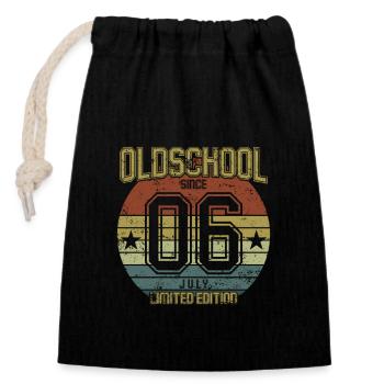 Juillet 2006 - Anniversaire en juillet Oldschool - Sac cadeau en coton avec cordon (14 x 20 cm) - noir - Devant