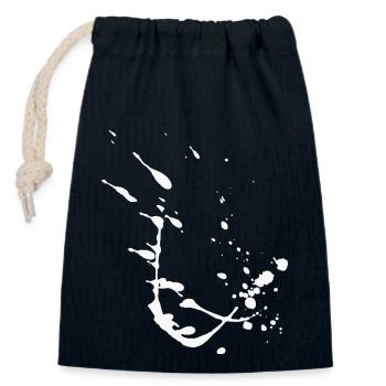 Éclaboussure de peinture - Éclaboussure / Teinture - Abstrait - Sac cadeau en coton avec cordon (14 x 20 cm) - bleu marine - Devant