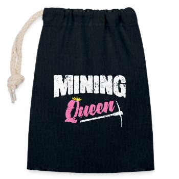 Mining Queen - Closable cotton gift bag (14x20cm) - navy - Front