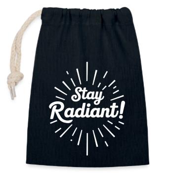 Bleib Strahlend Positivität Motivation - Verschließbarer Geschenkbeutel aus Baumwolle (14x20cm) - Navy - Vorne
