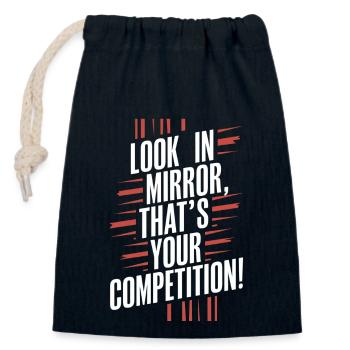 Mirror Mirror Motivational Message - Closable cotton gift bag (14x20cm) - navy - Front