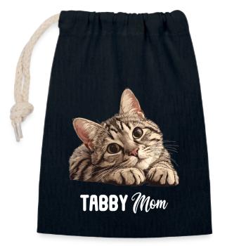 Tabby Kätzchen Tabby Katze - Verschließbarer Geschenkbeutel aus Baumwolle (14x20cm) - Navy - Vorne