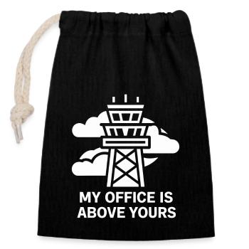 Air Traffic Controller Aircraft Flight Service - Verschließbarer Geschenkbeutel aus Baumwolle (14x20cm) - Schwarz - Vorne