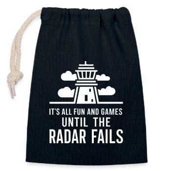 Air Traffic Controller Aircraft Flight Service - Closable cotton gift bag (14x20cm) - navy - Front