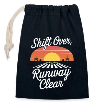 Air Traffic Controller Aircraft Flight Service - Closable cotton gift bag (14x20cm) - navy - Front
