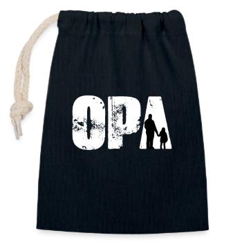 Vatertag Geschenk für Papa - Verschließbarer Geschenkbeutel aus Baumwolle (14x20cm) - Navy - Vorne