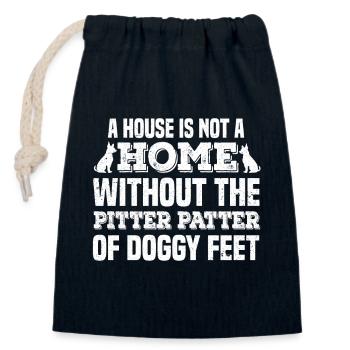 A House Is Not A Home Without The Pitter-Patter Of - Closable cotton gift bag (14x20cm) - navy - Front