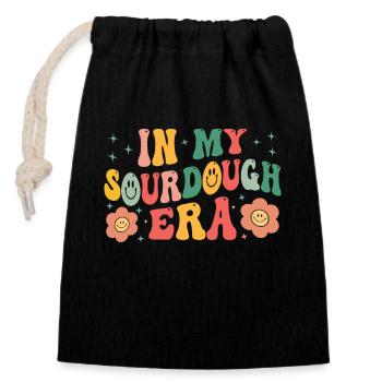 Sourdough Whisperer Bakery Bakers Retro Outfit - Verschließbarer Geschenkbeutel aus Baumwolle (14x20cm) - Schwarz - Vorne