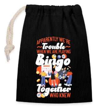 Bingo Player Friends Besties - Closable cotton gift bag (14x20cm) - black - Front