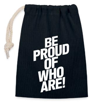 Be proud of your own self - Closable cotton gift bag (14x20cm) - navy - Front