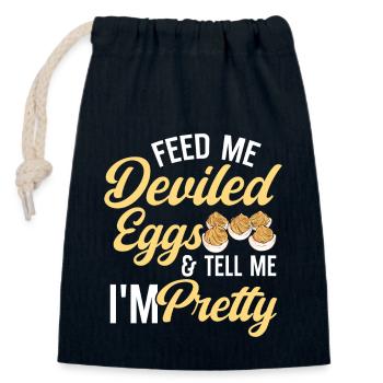Gefüllte Eier Deviled Eggs - Verschließbarer Geschenkbeutel aus Baumwolle (14x20cm) - Navy - Vorne