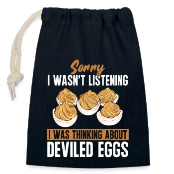 Gefüllte Eier Deviled Eggs - Verschließbarer Geschenkbeutel aus Baumwolle (14x20cm) - Navy - Vorne