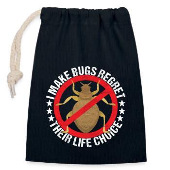 Pest Control Exterminator - Closable cotton gift bag (14x20cm) - navy - Front