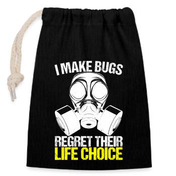 Pest Control Exterminator - Closable cotton gift bag (14x20cm) - black - Front