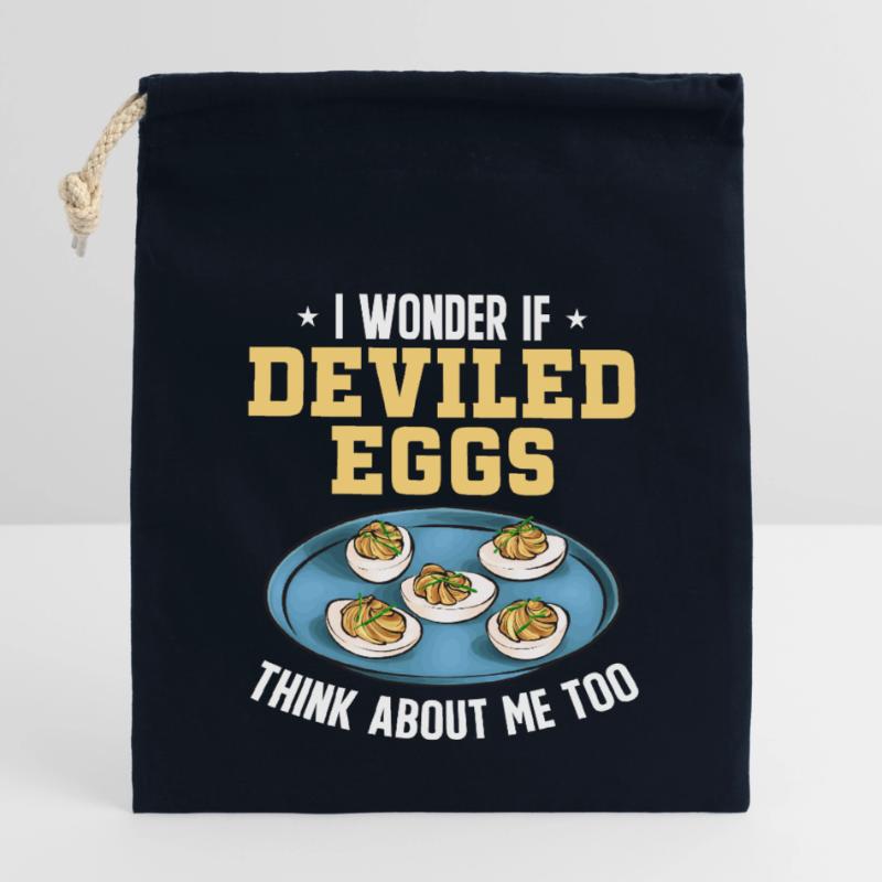 Gefüllte Eier Deviled Eggs Verschließbarer Geschenkbeutel aus Baumwolle (14x20cm)