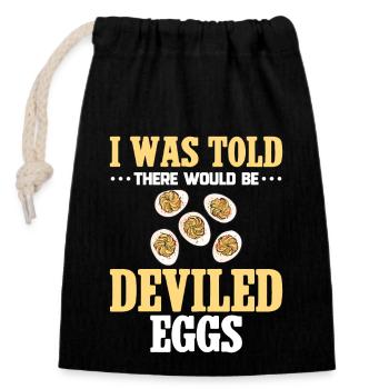 Gefüllte Eier Deviled Eggs - Verschließbarer Geschenkbeutel aus Baumwolle (14x20cm) - Schwarz - Vorne