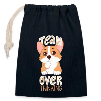 Team Overthinking - Verschließbarer Geschenkbeutel aus Baumwolle (14x20cm) - Navy - Vorne
