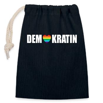 Demokratin Demonstration gegen rechts Demokratie - Verschließbarer Geschenkbeutel aus Baumwolle (14x20cm) - Navy - Vorne