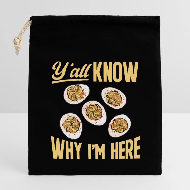 Stuffed Eggs Deviled Eggs Closable cotton gift bag (14x20cm)