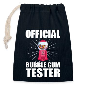Distributeur automatique de chewing-gum - Testeur officiel de chewing-gum - Sac cadeau en coton avec cordon (14 x 20 cm) - bleu marine - Devant
