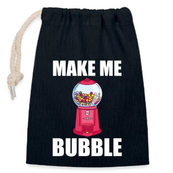 Kaugummi Automat Spruch - Make Me Bubble - Verschließbarer Geschenkbeutel aus Baumwolle (14x20cm) - Navy - Vorne