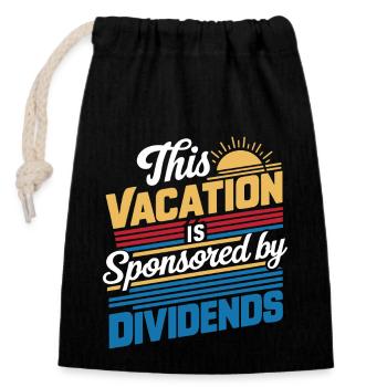 Lustige Dividende Investor Urlaub gesponsert - Verschließbarer Geschenkbeutel aus Baumwolle (14x20cm) - Schwarz - Vorne