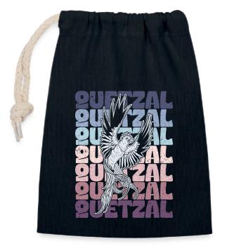 Quetzal Guatemala National Vogel Tropisch Guata - Verschließbarer Geschenkbeutel aus Baumwolle (14x20cm) - Navy - Vorne