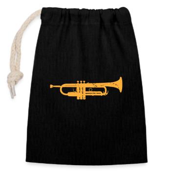 Sons de musique de trompette - Sac cadeau en coton avec cordon (14 x 20 cm) - noir - Devant