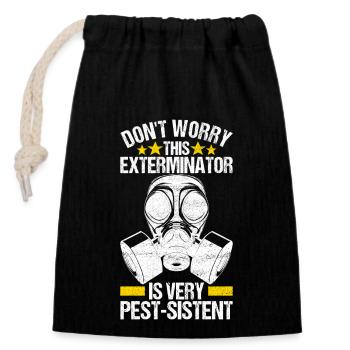 Pest Control Exterminator - Closable cotton gift bag (14x20cm) - black - Front