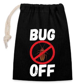 Pest Control Exterminator - Closable cotton gift bag (14x20cm) - black - Front