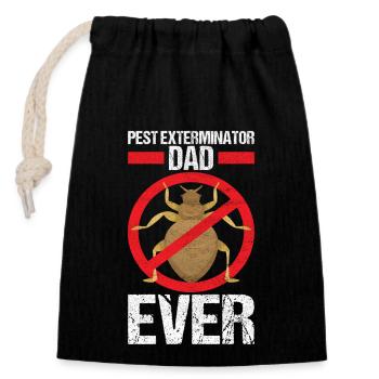 Pest Control Exterminator - Closable cotton gift bag (14x20cm) - black - Front