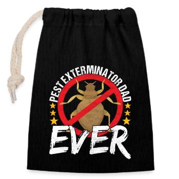 Pest Control Exterminator - Closable cotton gift bag (14x20cm) - black - Front