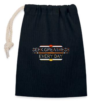 Viser l’excellence : chaque jour - Sac cadeau en coton avec cordon (14 x 20 cm) - bleu marine - Devant