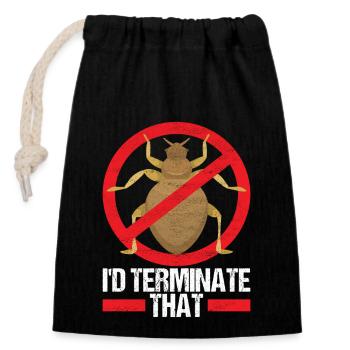 Pest Control Exterminator - Closable cotton gift bag (14x20cm) - black - Front
